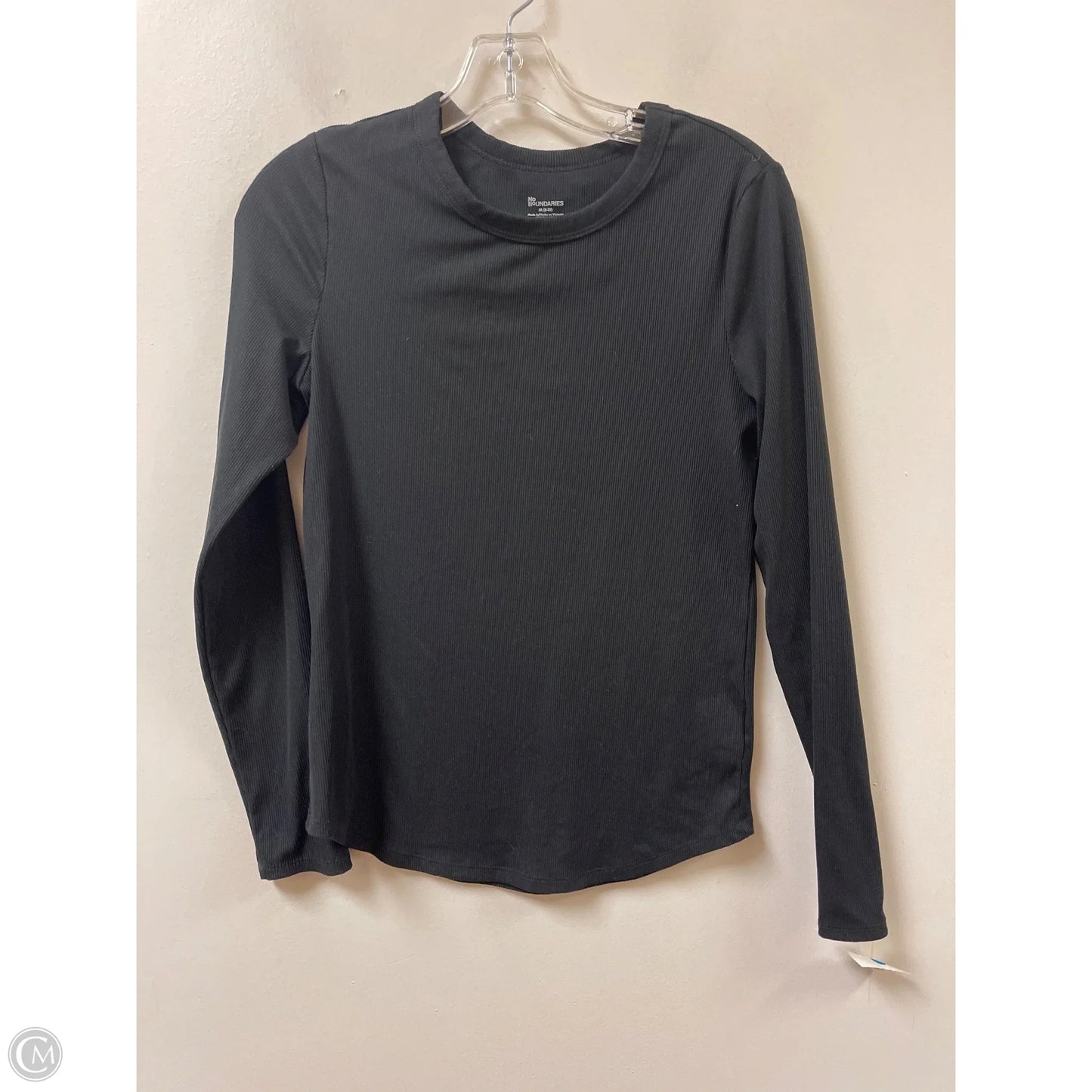 Top Long Sleeve Basic By No Boundaries In Black, Size: M