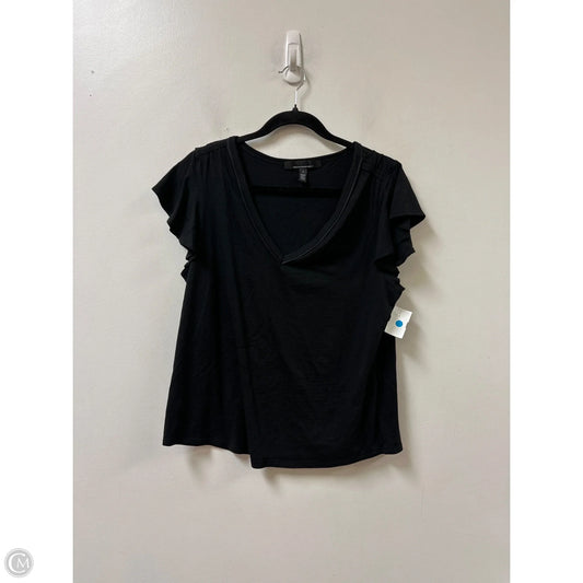Top Short Sleeve By White House Black Market In Black, Size: L