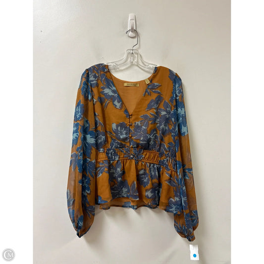 Blouse Long Sleeve By Shyanne In Yellow, Size: Xl