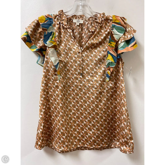 Top Short Sleeve By Entro In Brown, Size: M