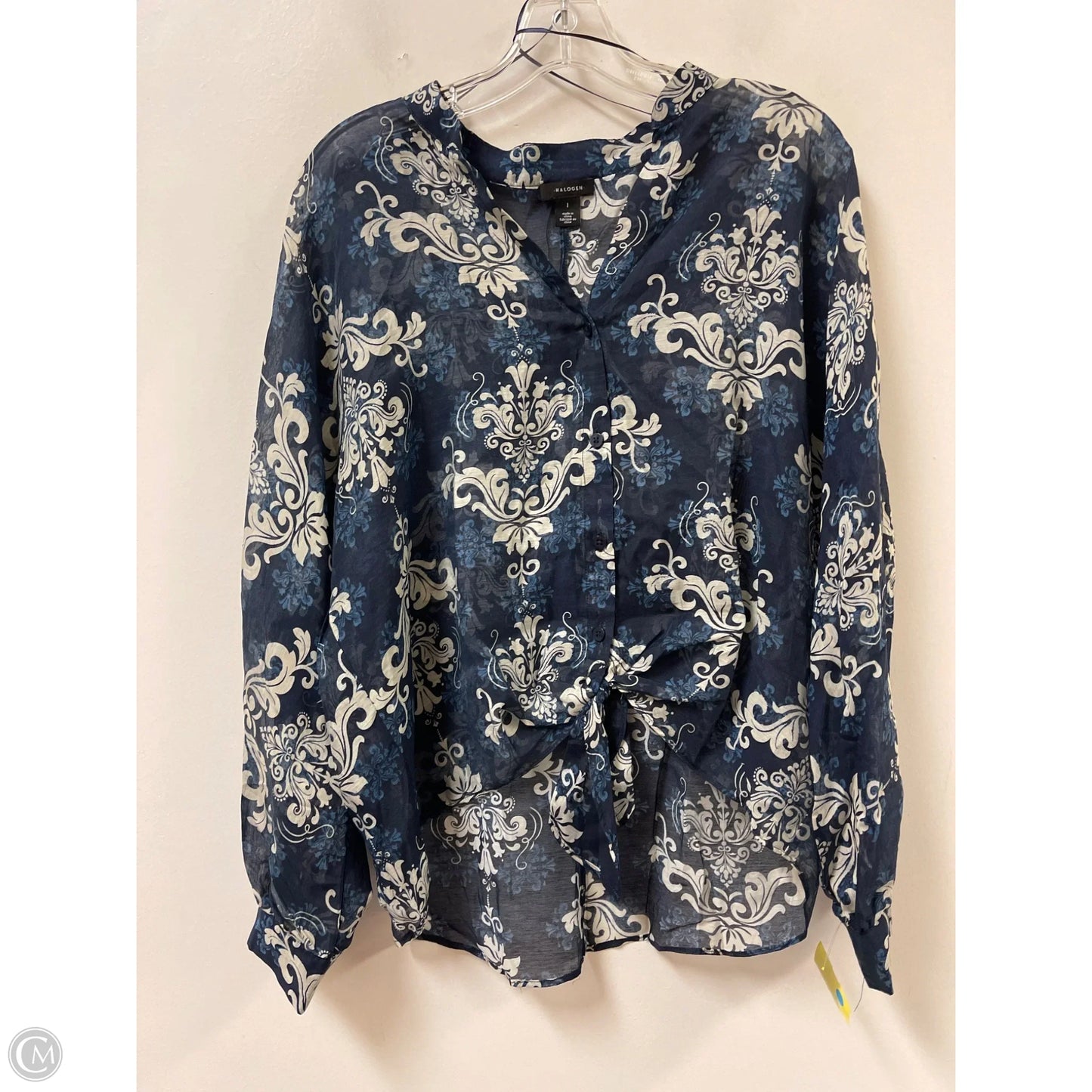 Top Long Sleeve By Halogen In Blue, Size: L