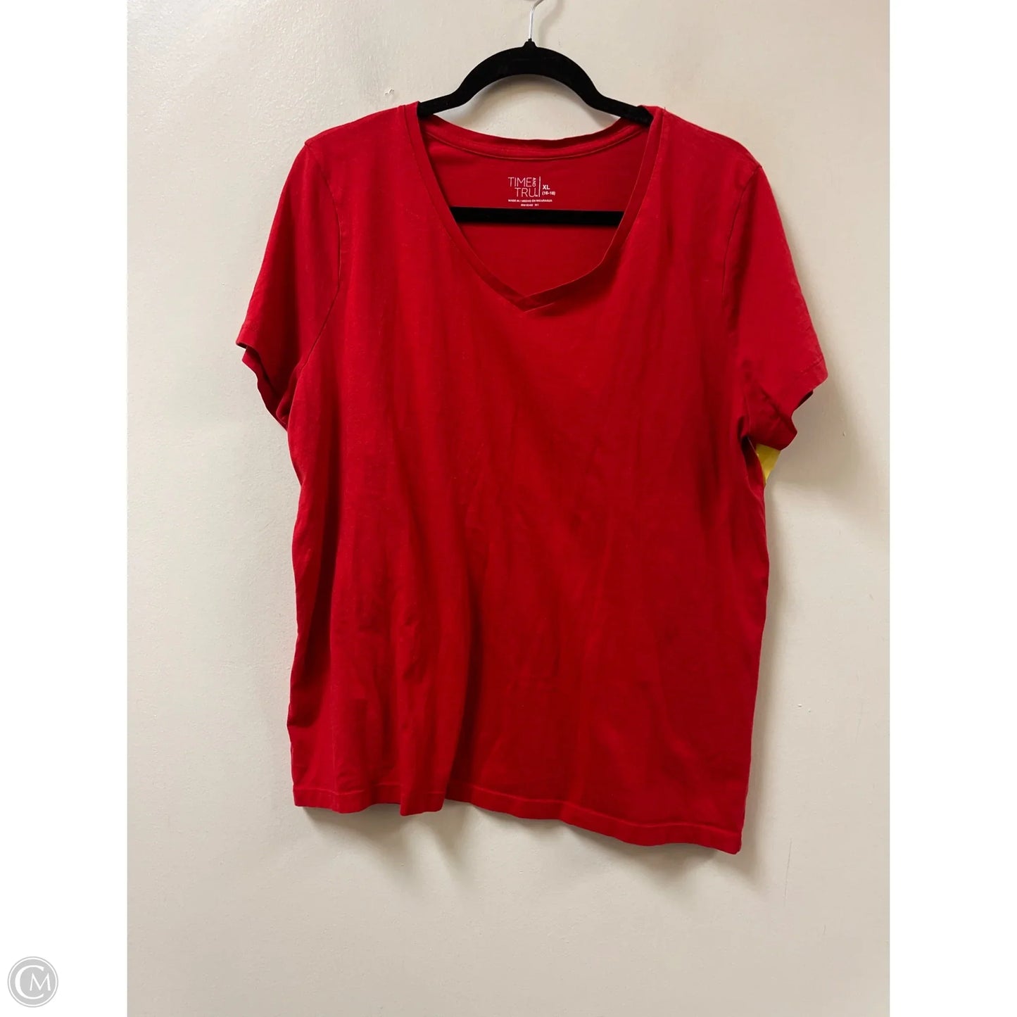 Top Short Sleeve Basic By Time And Tru In Red, Size: Xl