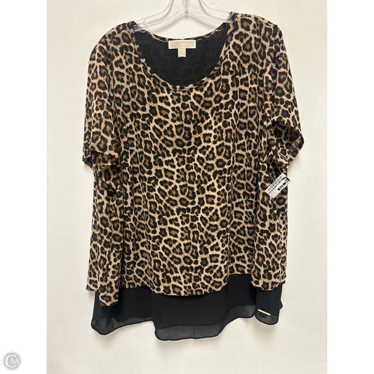 Top Short Sleeve By Michael By Michael Kors In Animal Print, Size: 3x