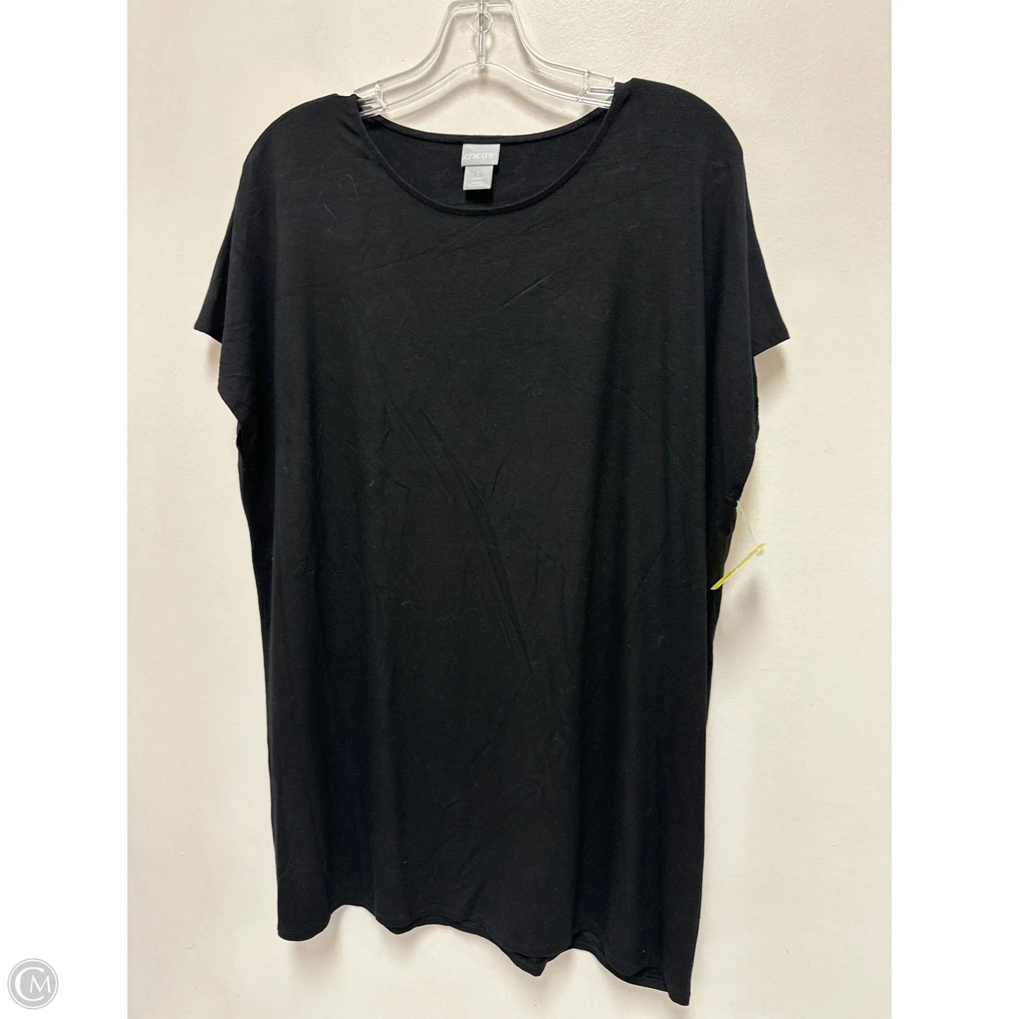 Tunic Short Sleeve By Chicos In Black, Size: L