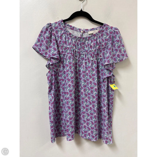 Top Sleeveless By Loft In Purple, Size: L