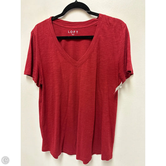 Top Short Sleeve Basic By Loft In Red, Size: L