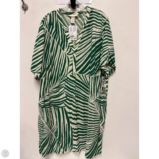 Dress Casual Short By H&m In Cream & Green, Size: Xl