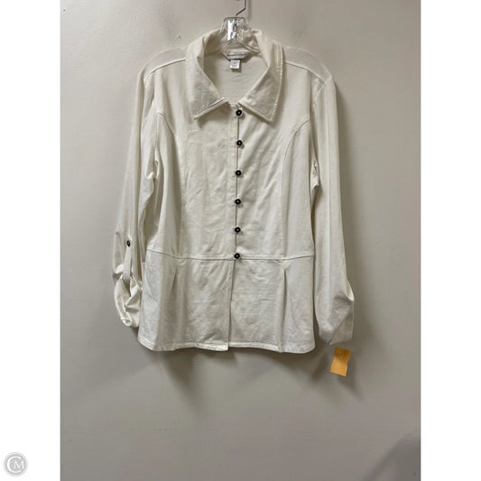 Top Long Sleeve By Christopher And Banks In White, Size: Xl