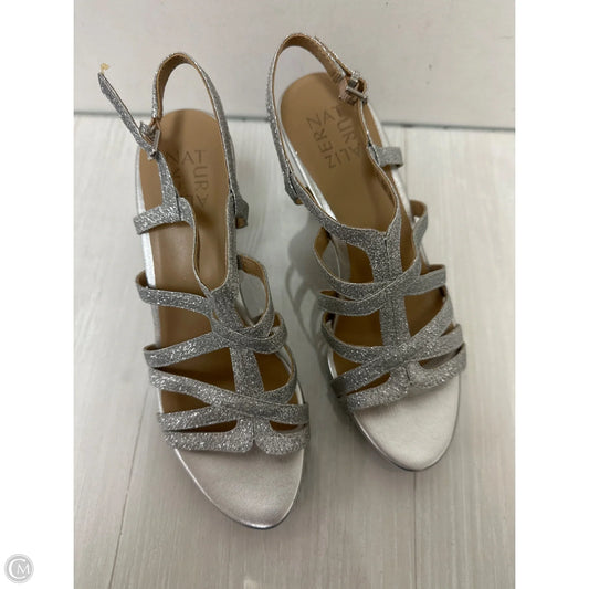 Sandals Heels Stiletto By Naturalizer In Silver, Size: 7