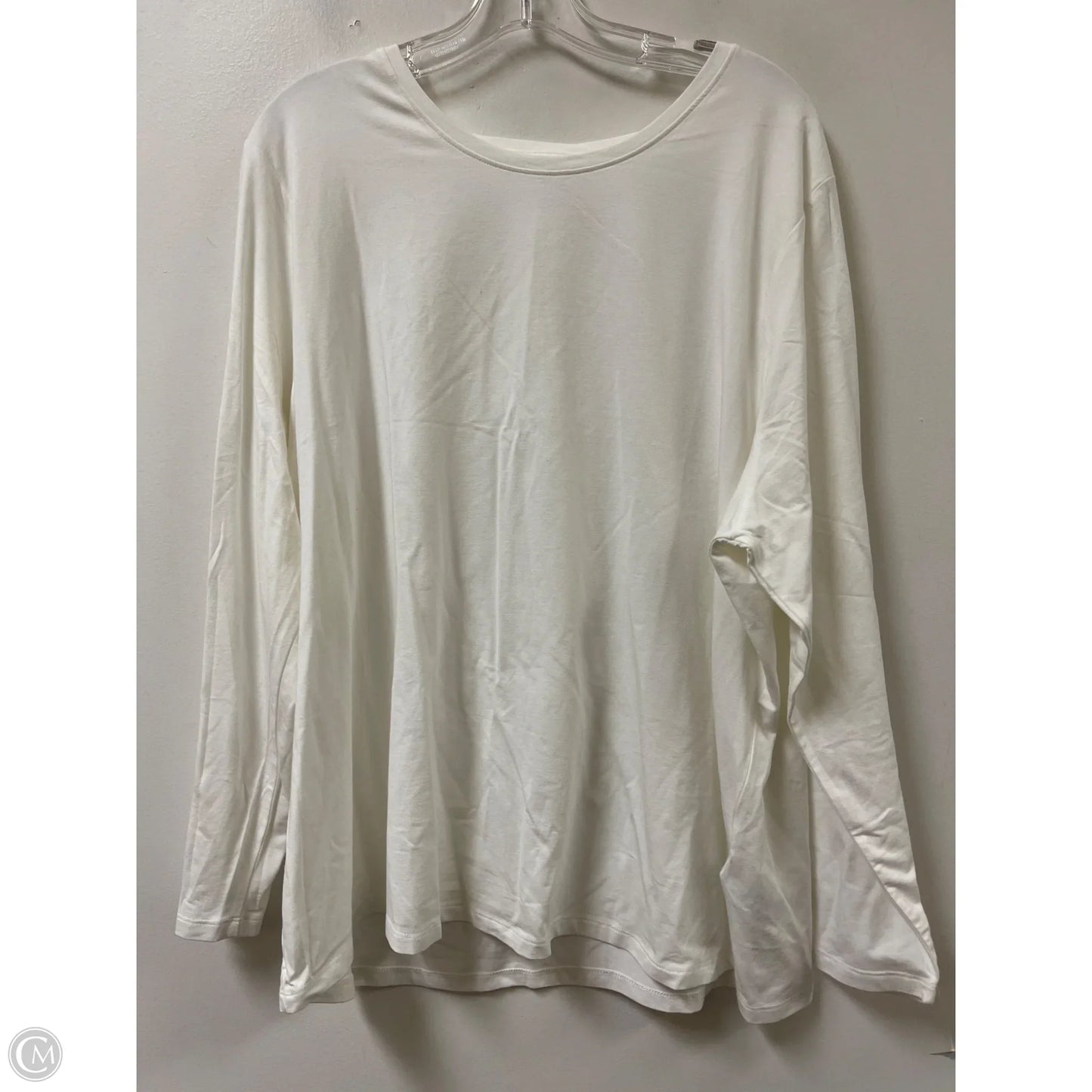 Top Long Sleeve Basic By Amazon Essentials In Cream, Size: 3x