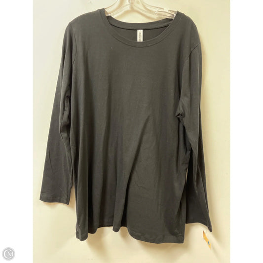 Top Long Sleeve Basic By Zenana Outfitters In Black, Size: 2x