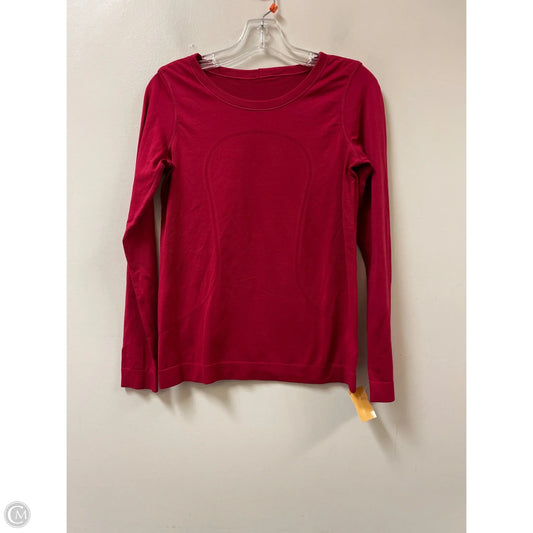 Athletic Top Long Sleeve Crewneck By Lululemon In Red, Size: S