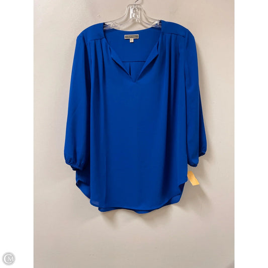Top Long Sleeve By Pleione In Blue, Size: M