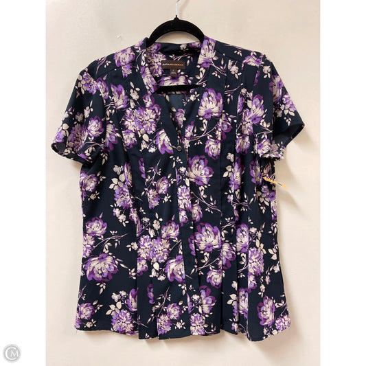 Top Short Sleeve By Dana Buchman In Navy, Size: L