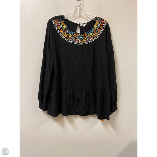 Top Long Sleeve By Jodifl In Black, Size: L