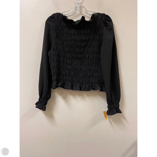 Top Long Sleeve By H&m In Black, Size: L