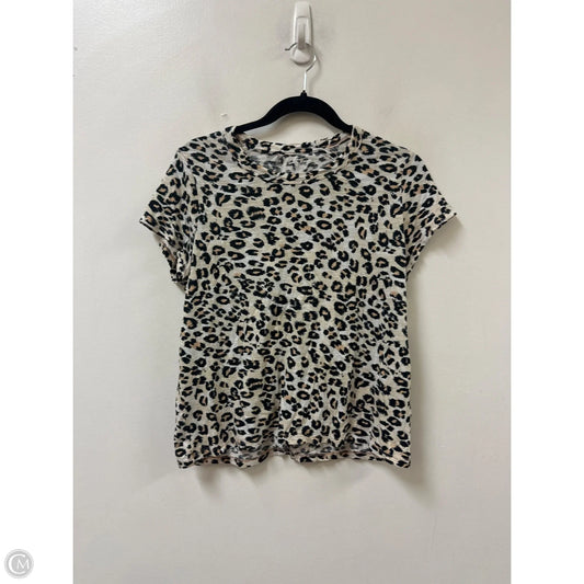 Top Short Sleeve Basic By Banana Republic In Animal Print, Size: L