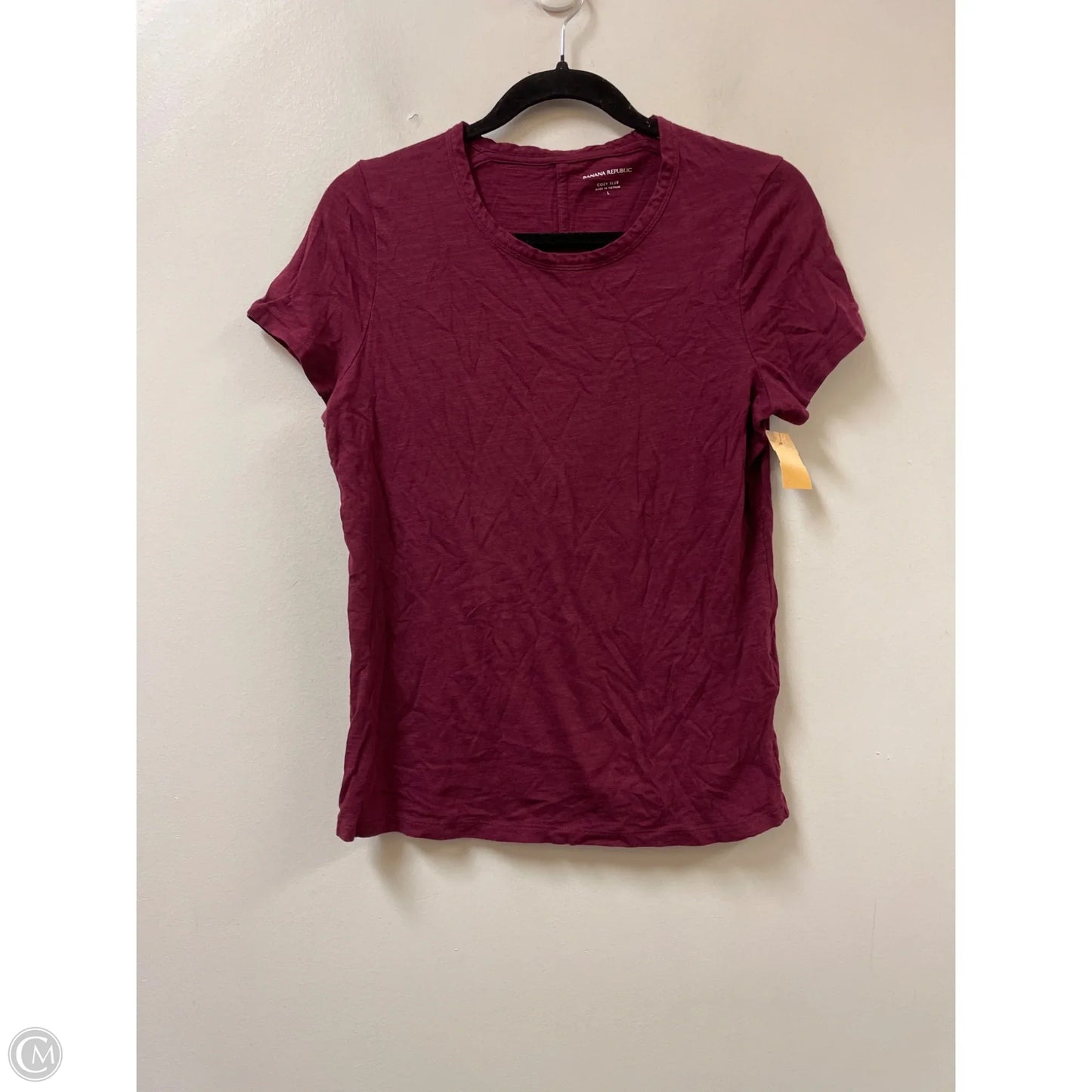 Top Short Sleeve Basic By Banana Republic In Red, Size: L