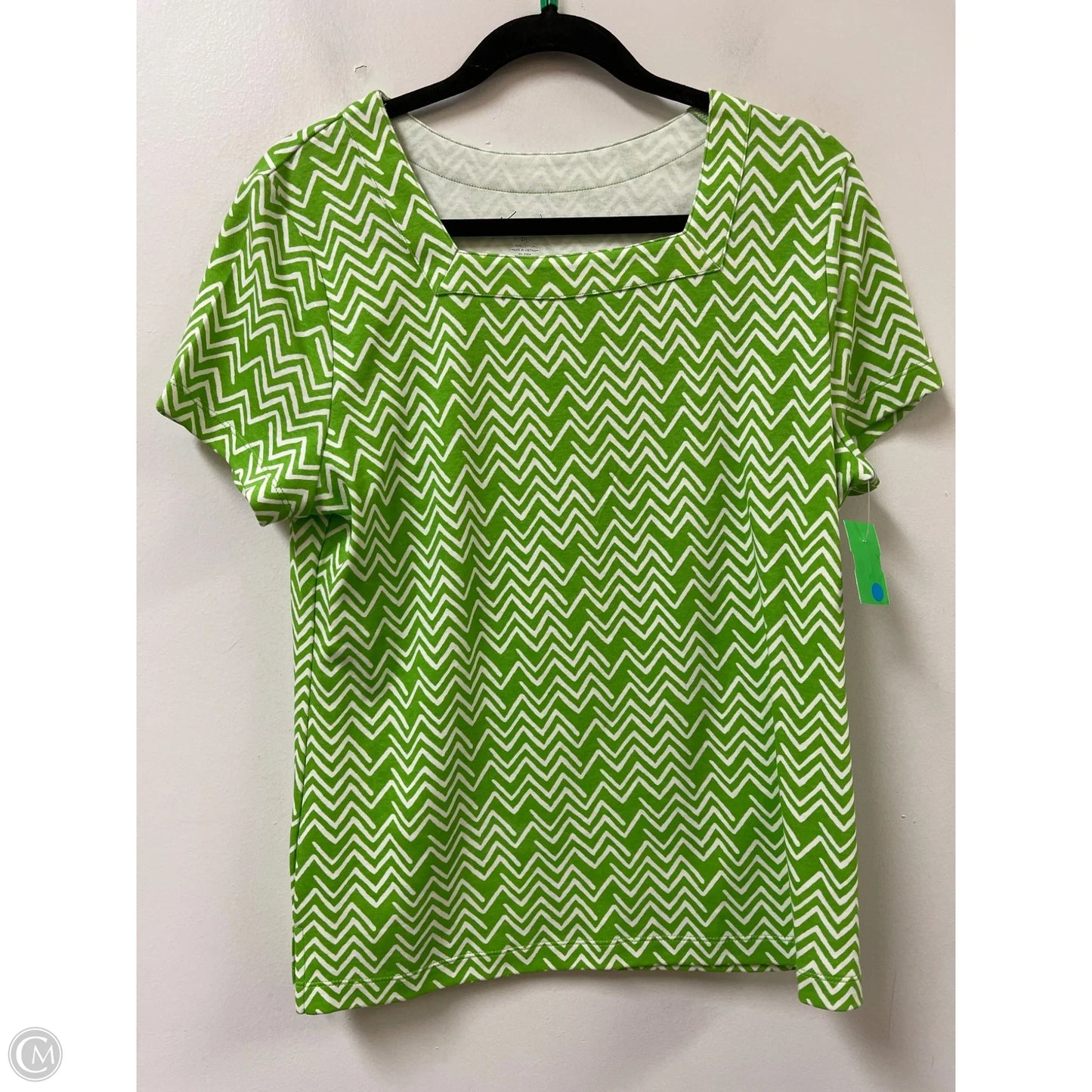 Top Short Sleeve By Kim Rogers In Green, Size: Lp