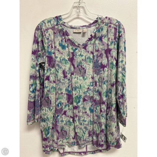 Top Long Sleeve By Logo In Green & Purple, Size: Xs