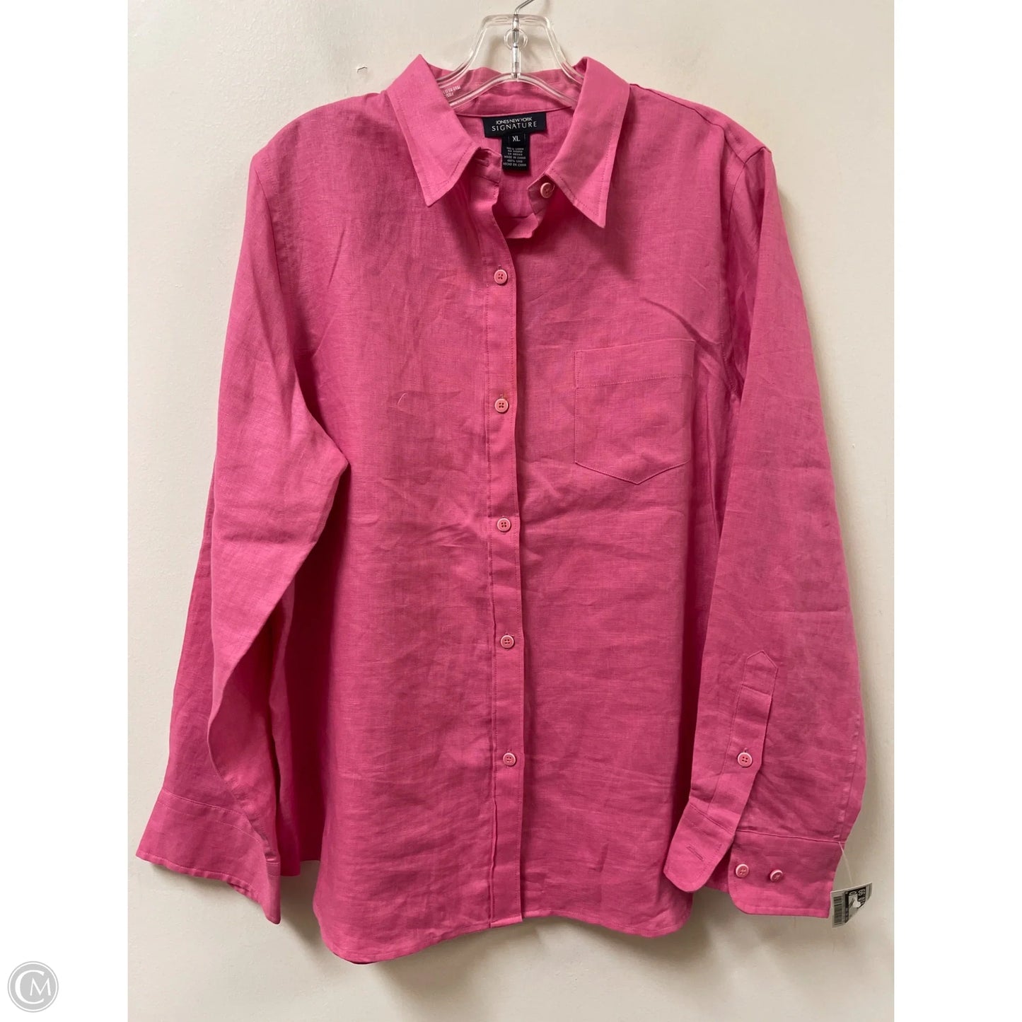 Top Long Sleeve By Jones New York In Pink, Size: Xl