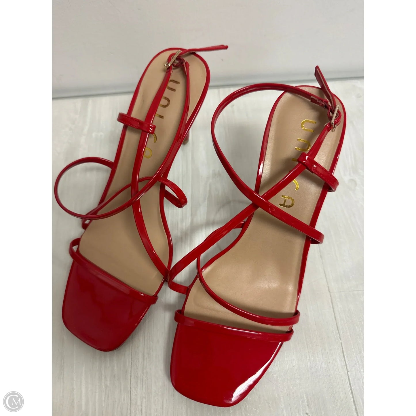 Sandals Heels Stiletto By Unisa In Red, Size: 9