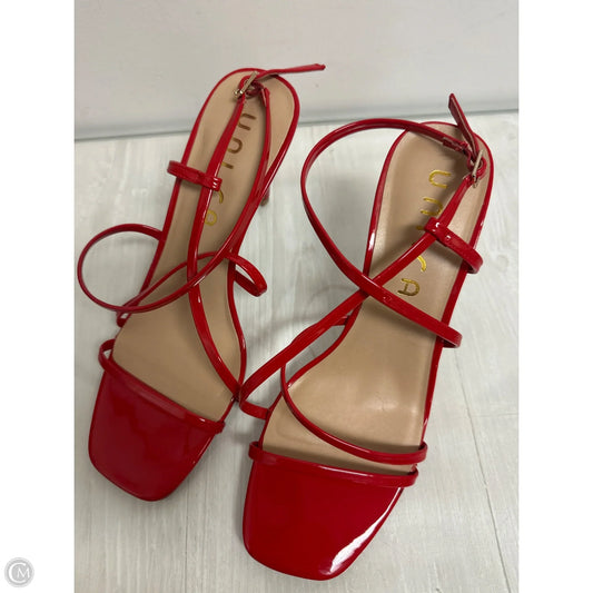 Sandals Heels Stiletto By Unisa In Red, Size: 9