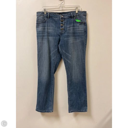 Jeans Cropped By Simply Vera In Blue Denim, Size: 12