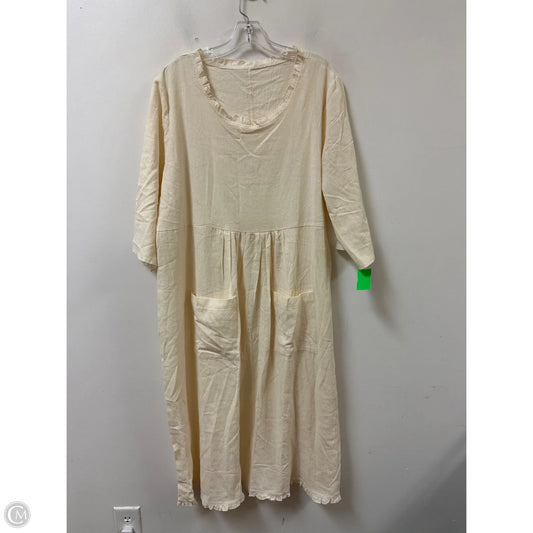Dress Casual Midi By Clothes Mentor In Cream, Size: 2x