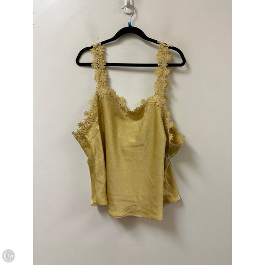Top Sleeveless By Blue Tassel In Yellow, Size: 3x