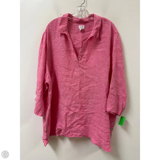 Top Long Sleeve By Sigrid Olsen In Pink, Size: 3x