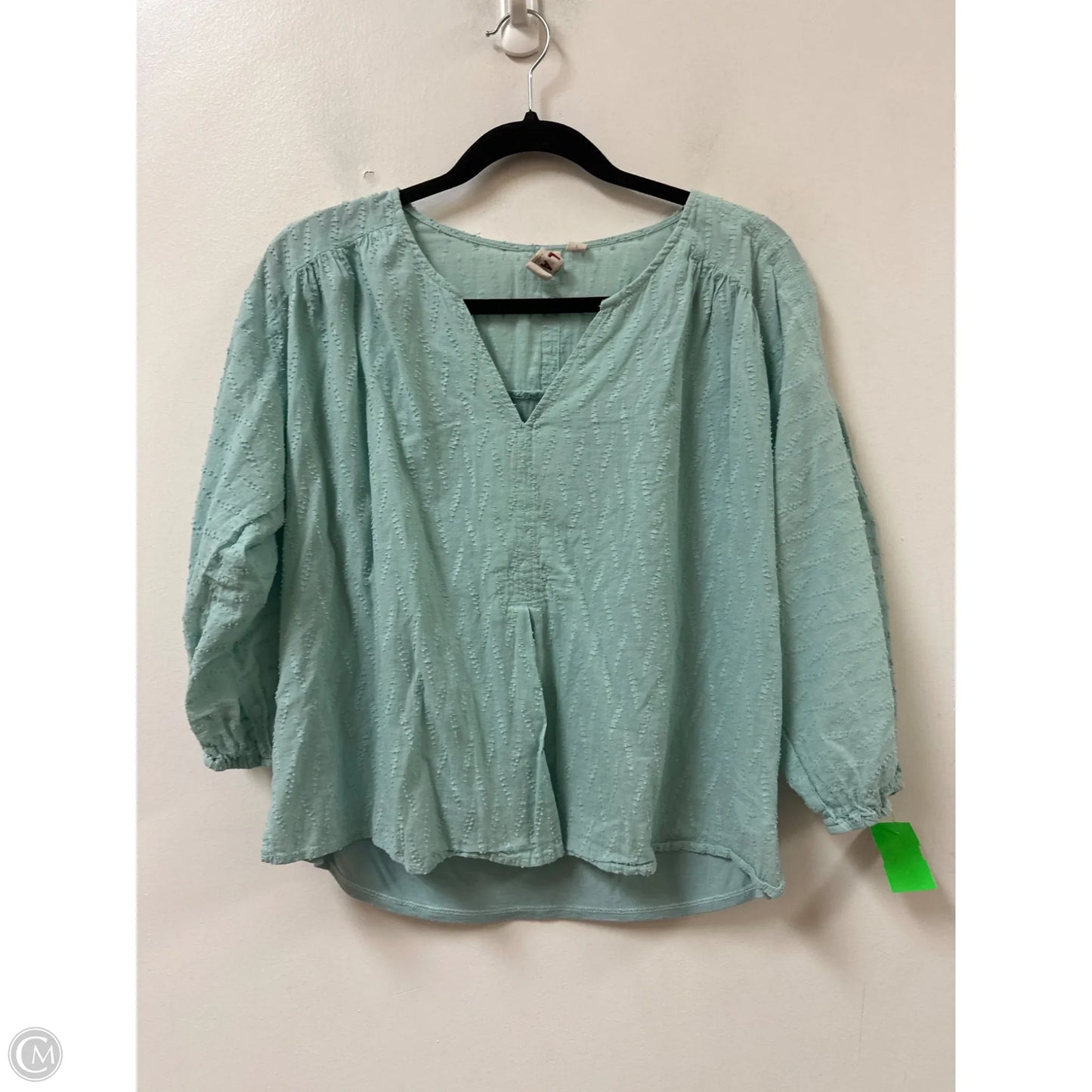 Top Long Sleeve By Dolan Left Coast In Aqua, Size: S