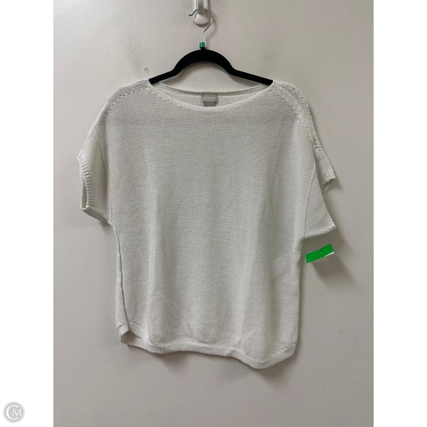 Sweater Short Sleeve By Chicos In Cream, Size: Lp