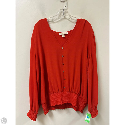 Top Long Sleeve By Michael By Michael Kors In Orange, Size: 2x