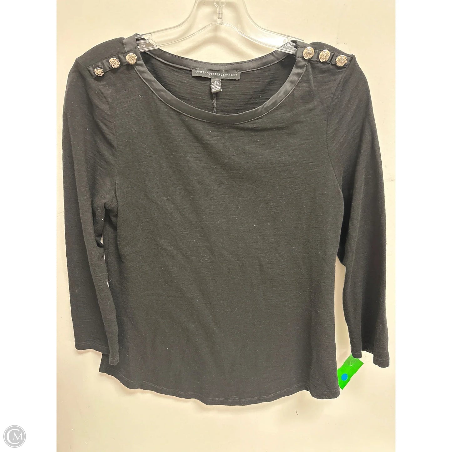 Top Long Sleeve By White House Black Market In Black, Size: S