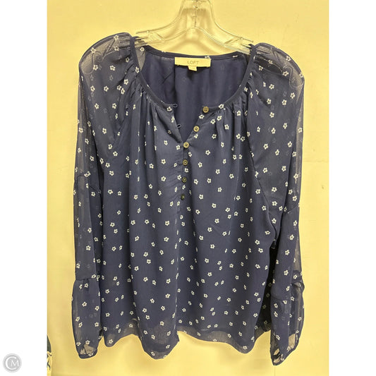 Top Long Sleeve By Loft In Navy, Size: L