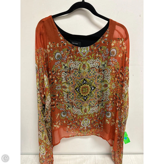 Top Short Sleeve By Karen Kane In Orange, Size: Xl