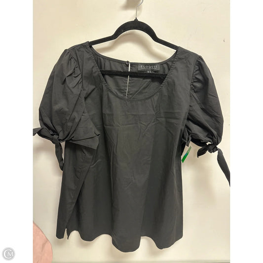 Top Short Sleeve By Eloquii In Black, Size: 3x