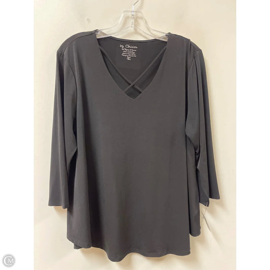 Top Long Sleeve By Chicos In Black, Size: Xl