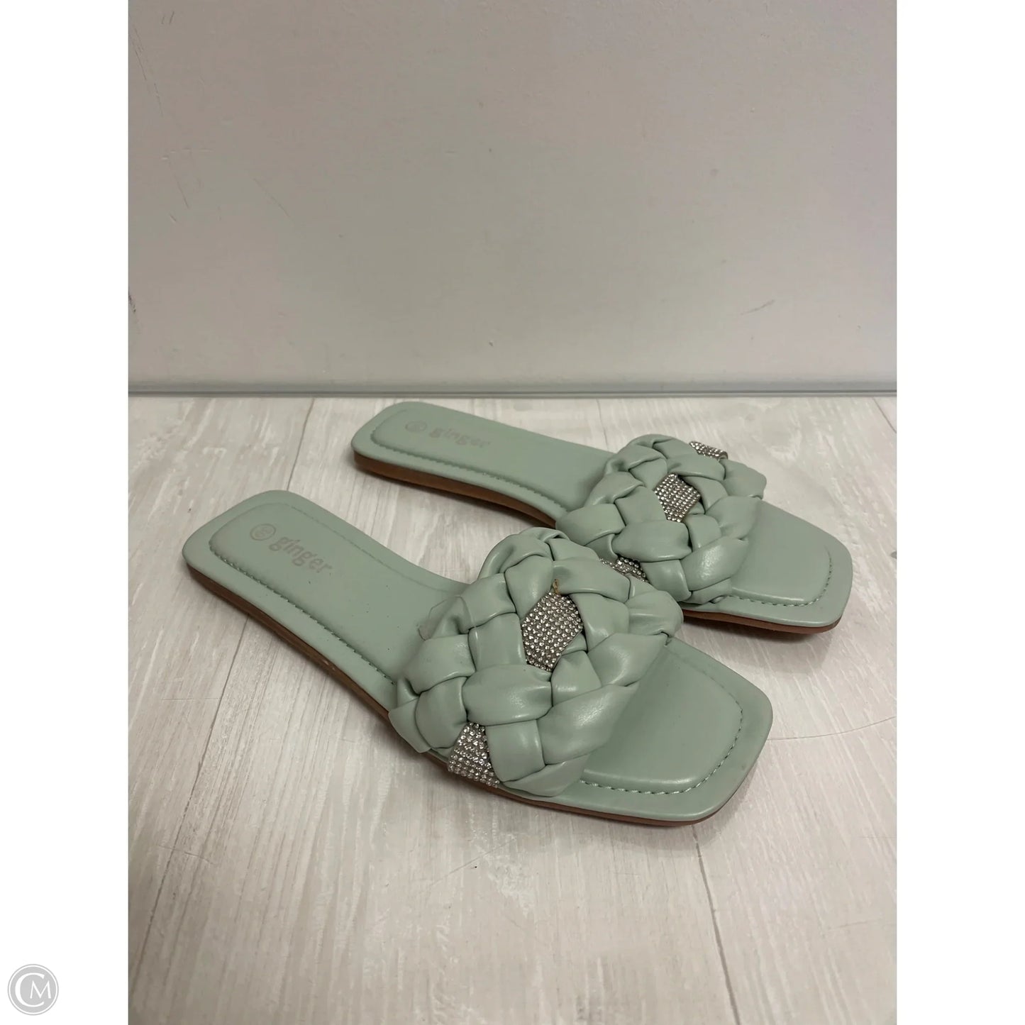 Sandals Flats By Ginger In Green, Size: 8.5