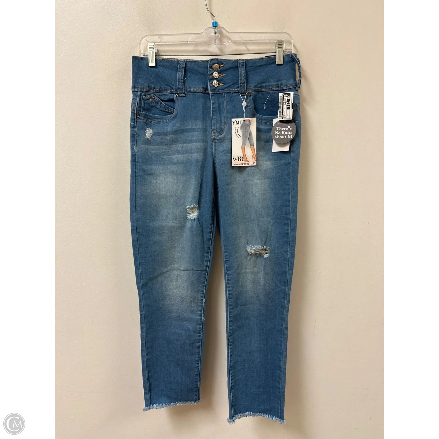 Jeans Cropped By Ymi In Blue Denim, Size: 8