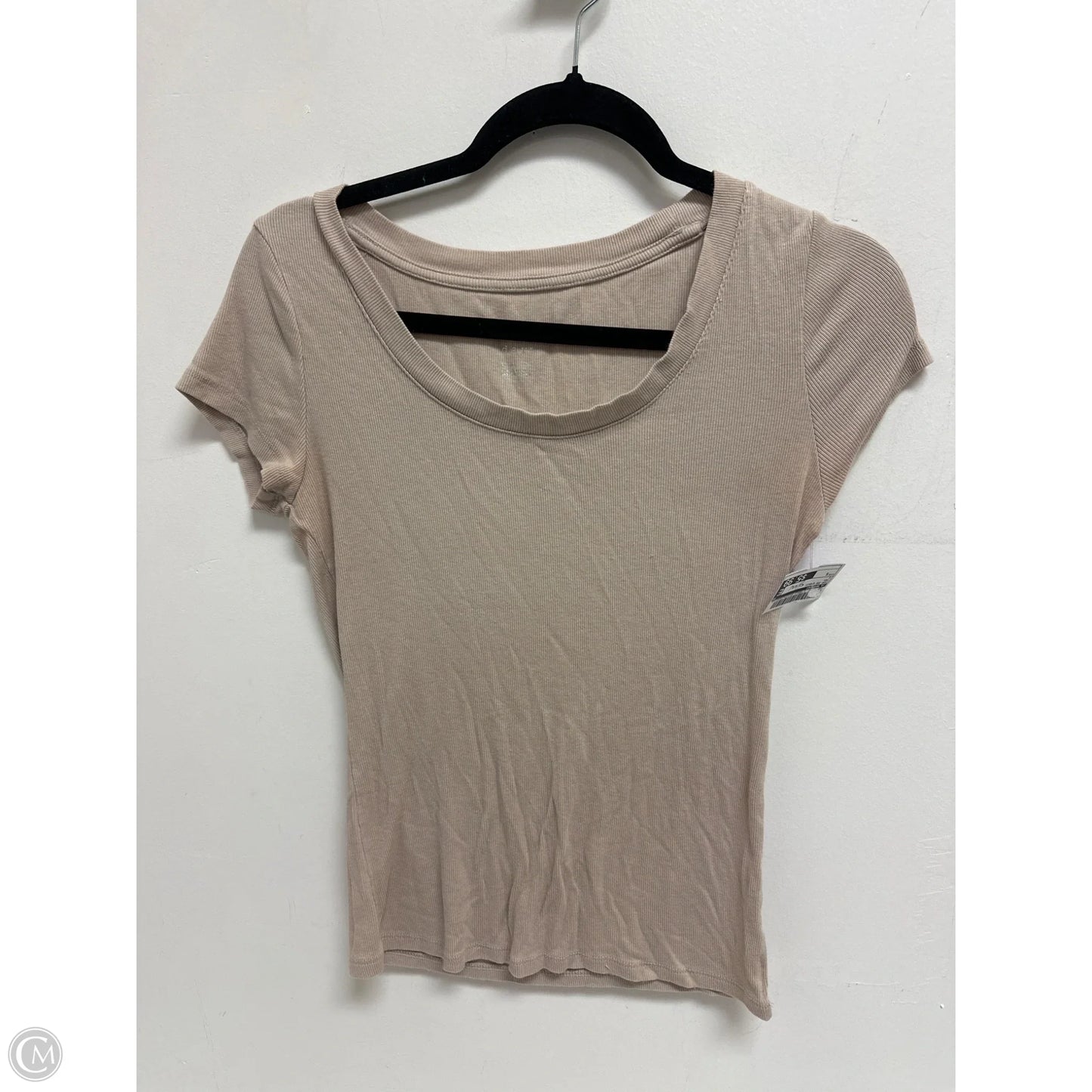 Top Short Sleeve Basic By A New Day In Tan, Size: S