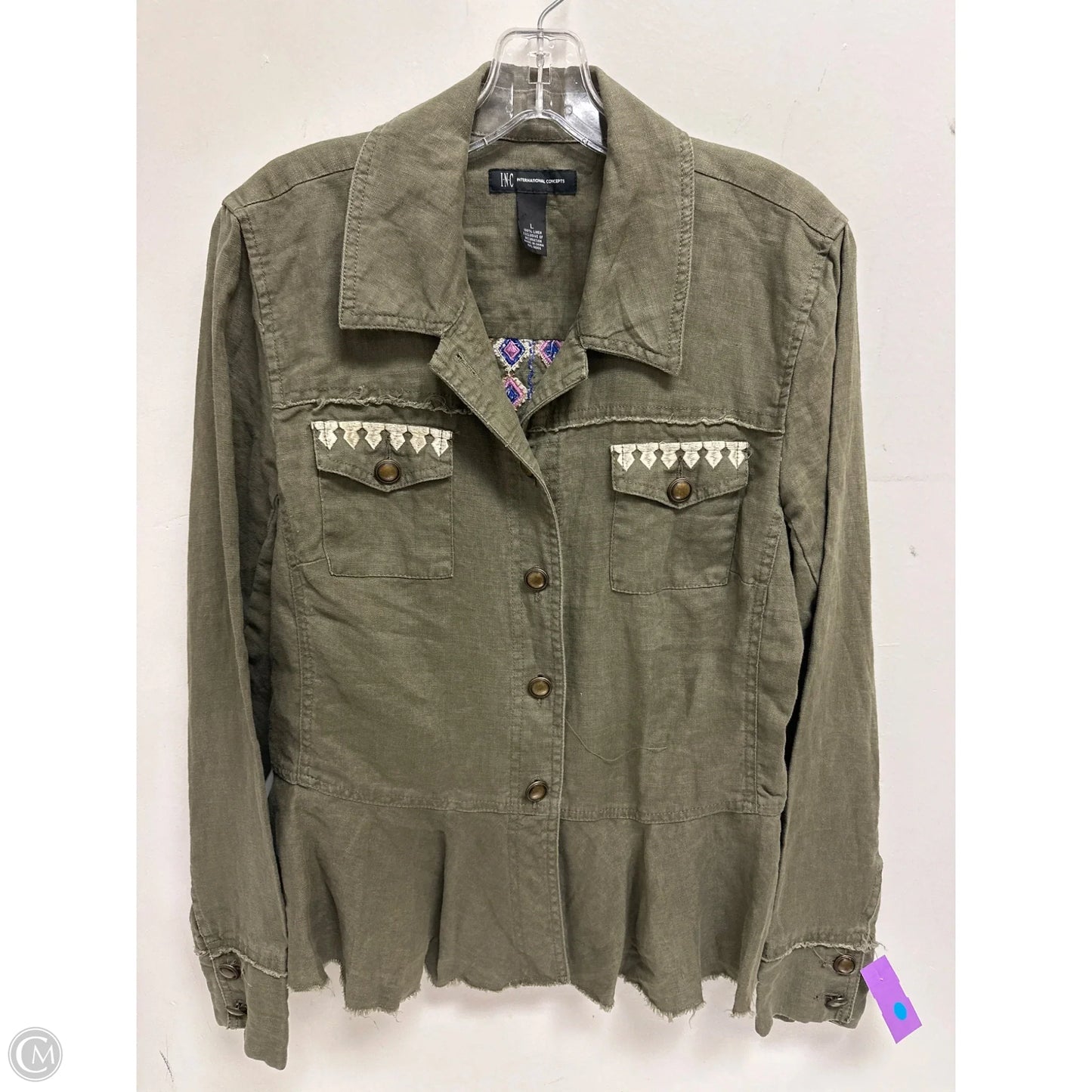 Jacket Other By Inc In Green, Size: L