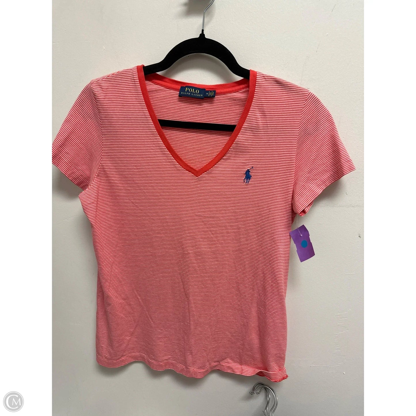 Top Short Sleeve Basic By Polo Ralph Lauren In Striped Pattern, Size: M