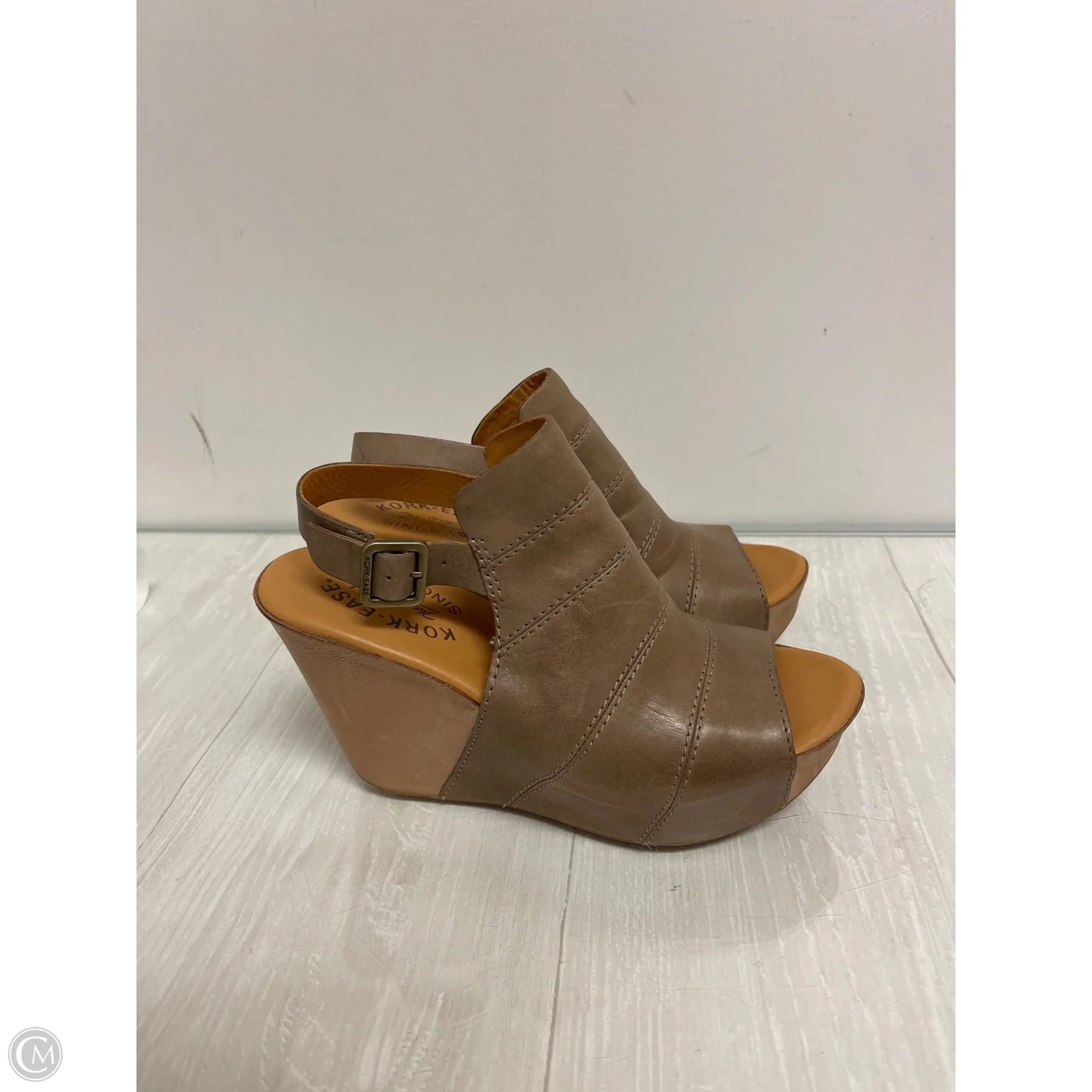 Sandals Heels Wedge By Kork Ease In Tan, Size: 6