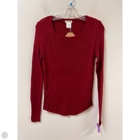 Top Long Sleeve By Main Strip In Red, Size: L