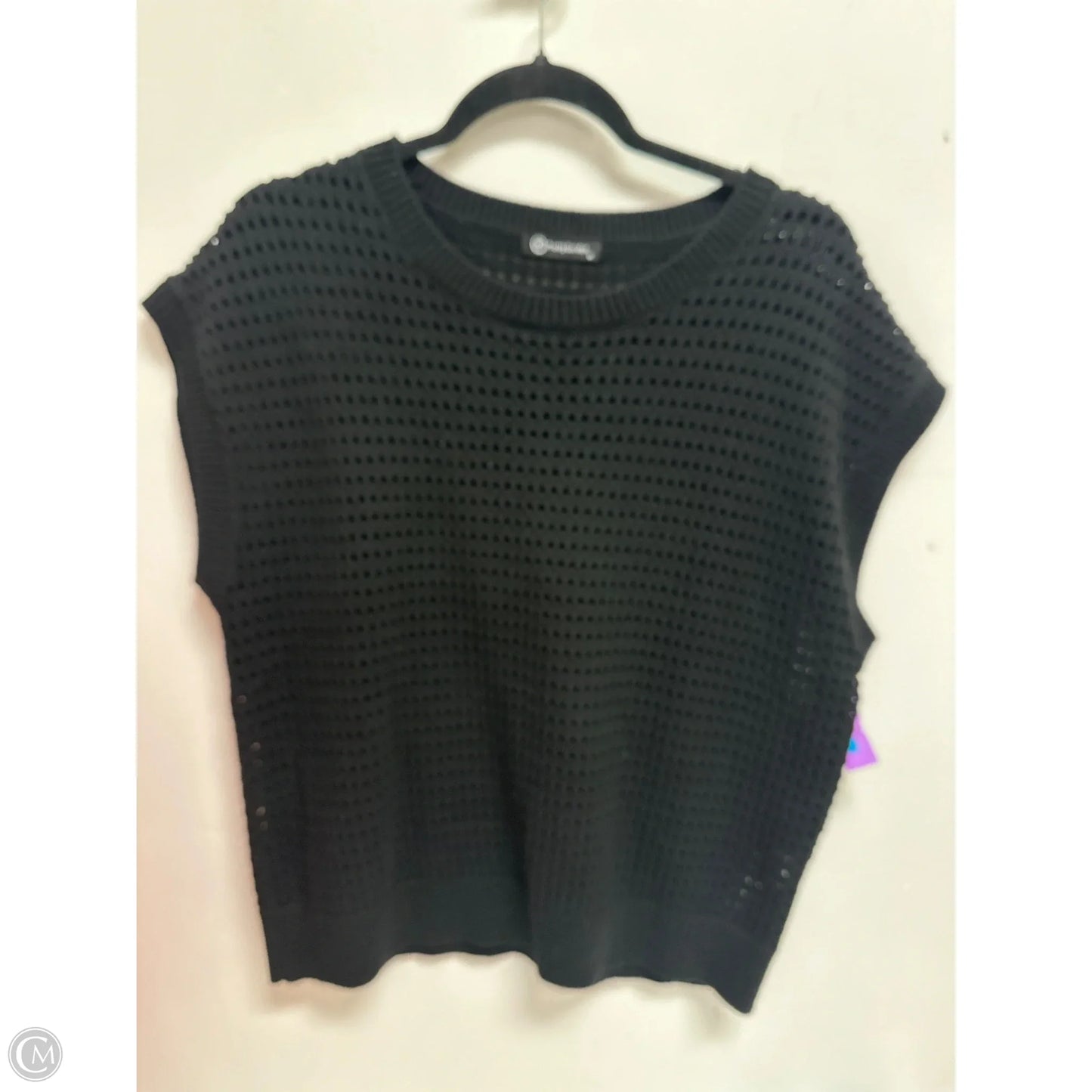 Sweater Short Sleeve By Prettygarden In Black, Size: M