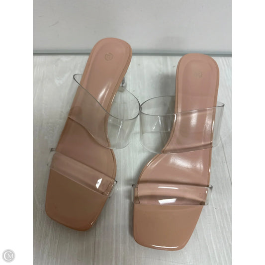 Sandals Heels Block By Clothes Mentor In Clear, Size: 7.5