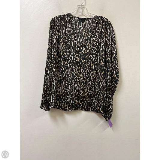 Top Long Sleeve By Banana Republic In Animal Print, Size: Xl