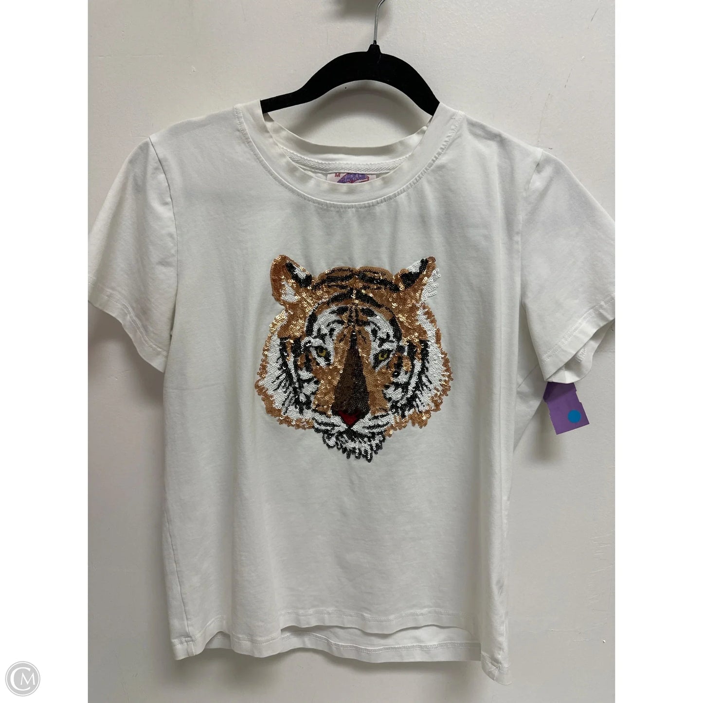 Top Short Sleeve By Cma In White, Size: M